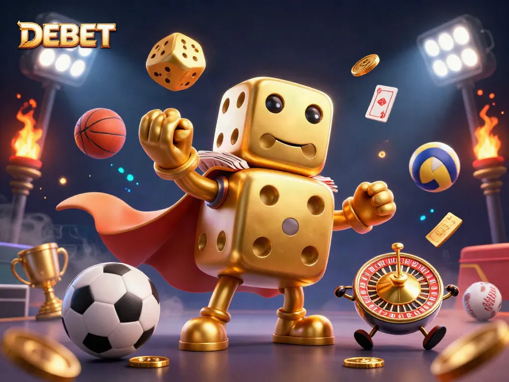 Experience thrilling sports betting with DEBET's gaming features and vibrant 3D animation.