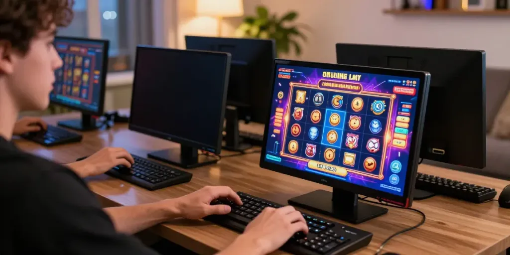 Gamer menggunakan smartphone untuk mengakses SAPPORO88 link permainan slot online dengan lingkungan yang nyaman.