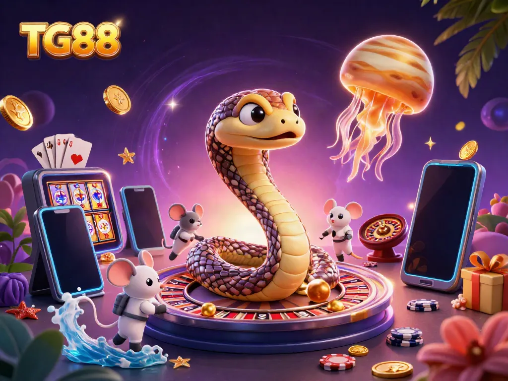 Engage in exciting gaming actions at TG88 with an ultra-detailed illustration featuring unique casino elements.