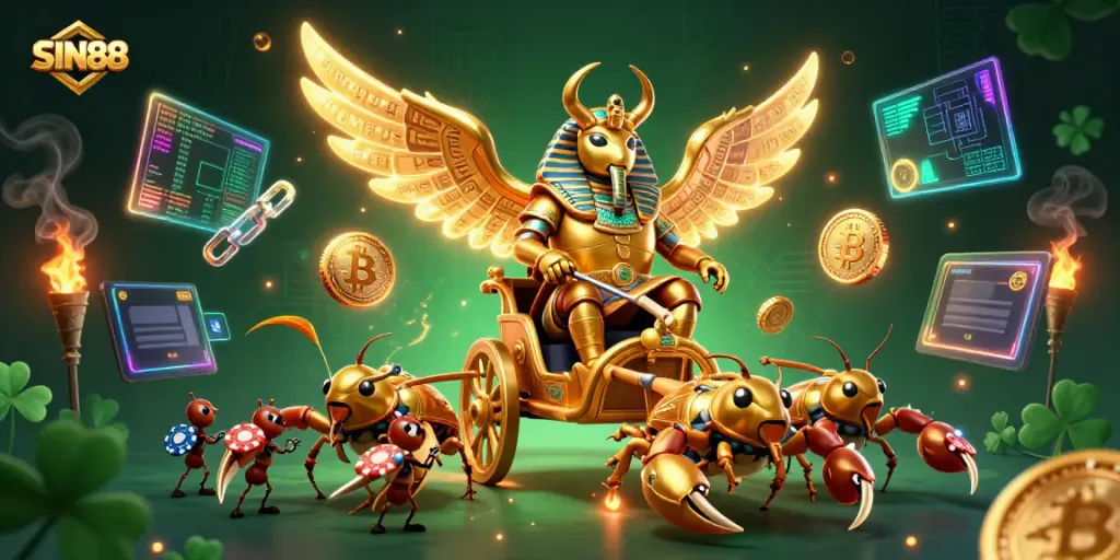 SIN88 engages players with thrilling casino experiences, featuring vibrant characters and dynamic elements.