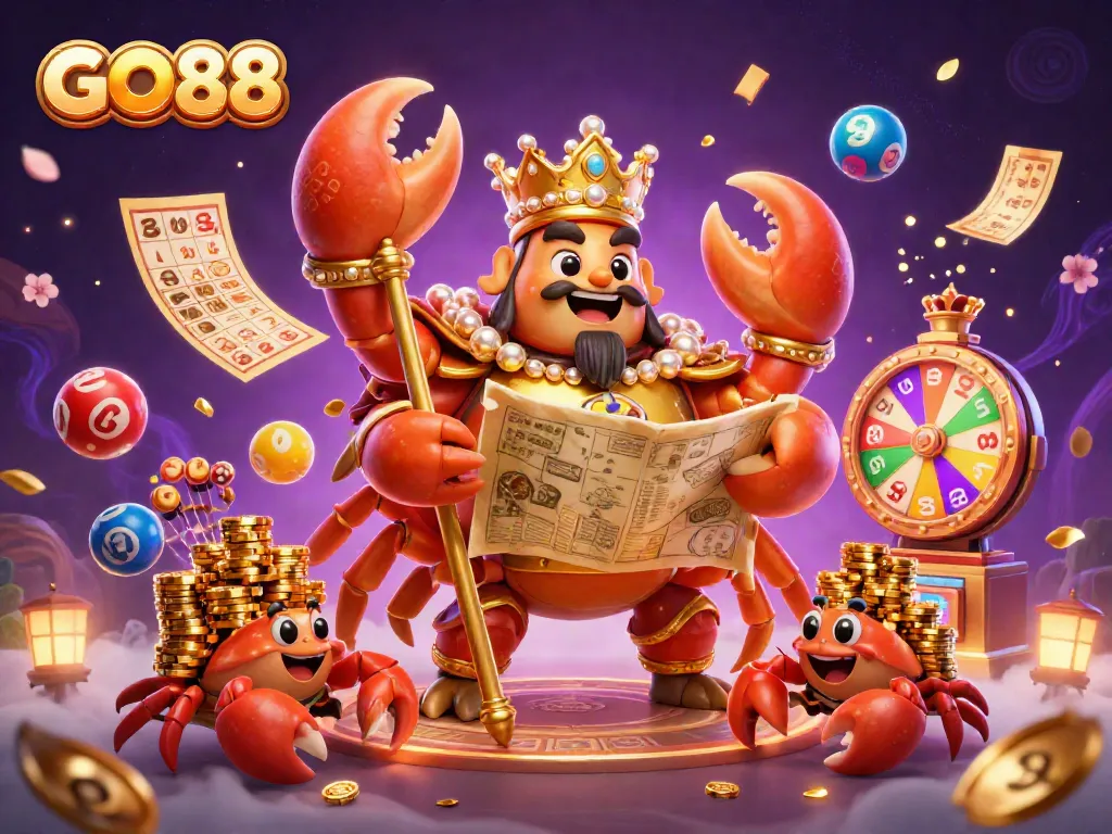 Experience excitement with GO88 as the golden crab emperor leads a dynamic casino adventure.