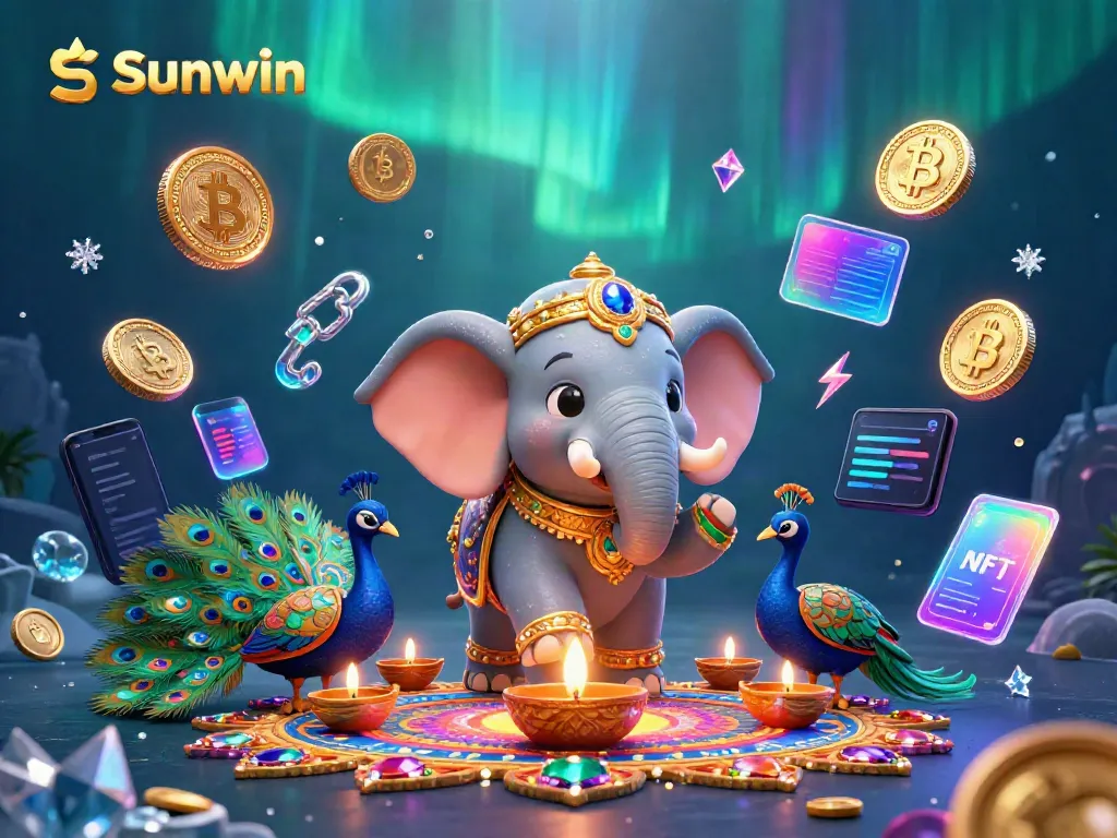 Experience the excitement of Sunwin with a vibrant 3D casino scene featuring unique elements.