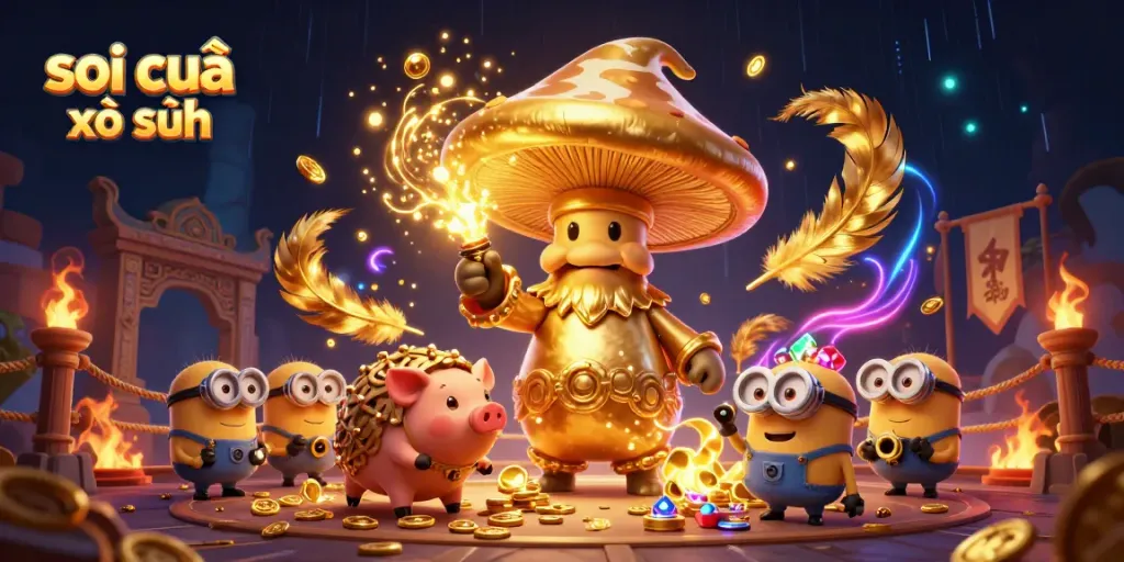 Experience the thrill of soi cầu xổ số with magical characters and dynamic casino elements in this vibrant 3D scene.