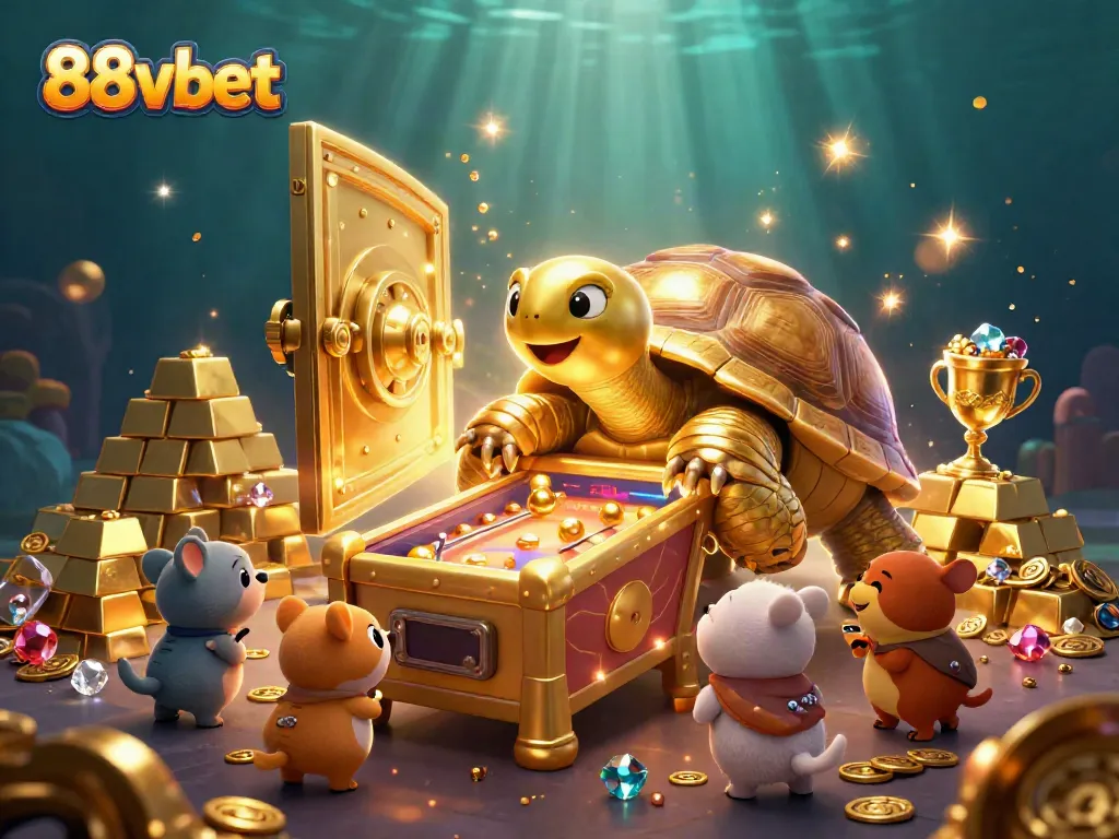 Engage in exciting games with 88vbet at this vibrant casino illustration showcasing fun elements.
