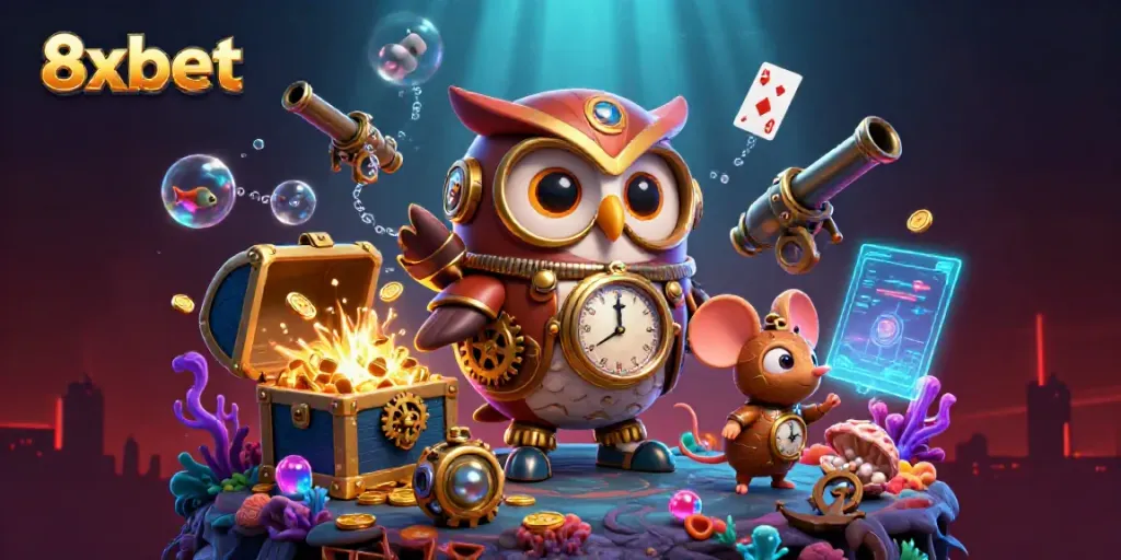 Experience the thrilling world of 8xbet casino with vibrant gaming characters and elements