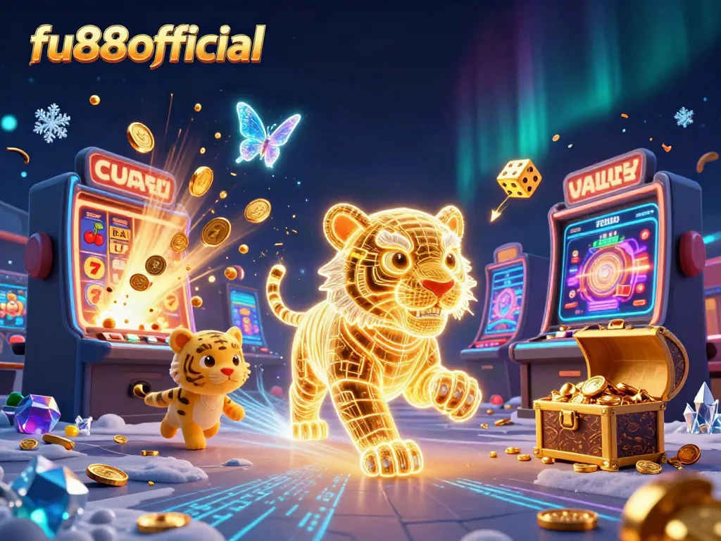 Experience the excitement of fu88offical with a dynamic casino scene featuring golden tiger and jackpots.