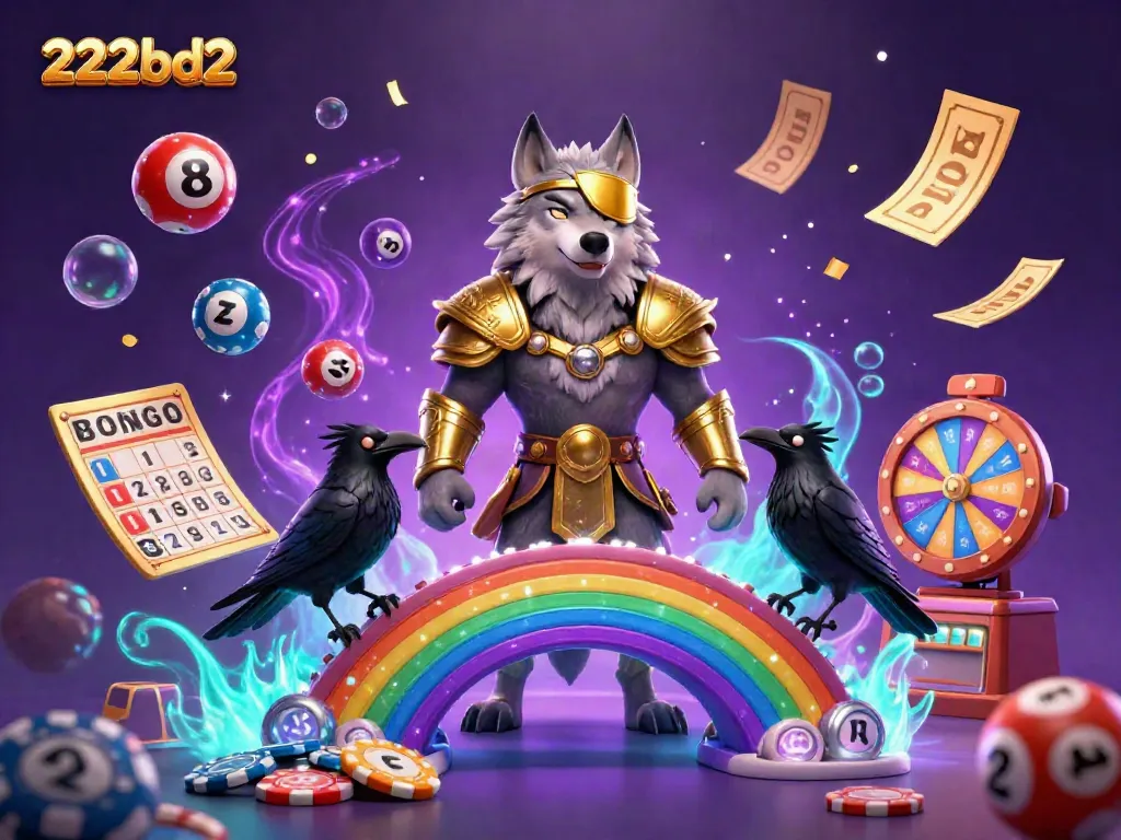 Engage with the 222bd2 casino experience featuring Norse-themed characters and lottery elements.