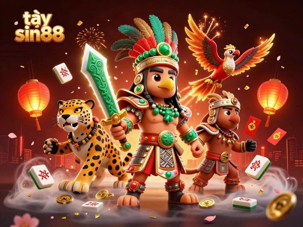 Experience thrilling gaming at tại sin88 with vibrant 3D warriors and dynamic casino elements.