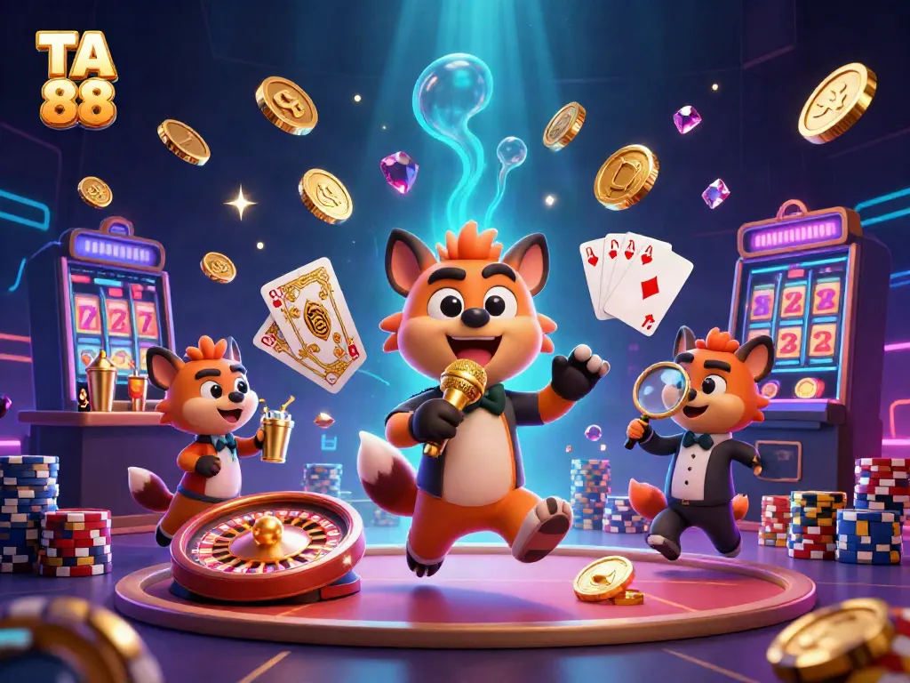 Experience high-energy gaming at TA 88 casino with dynamic cartoon hyena characters.