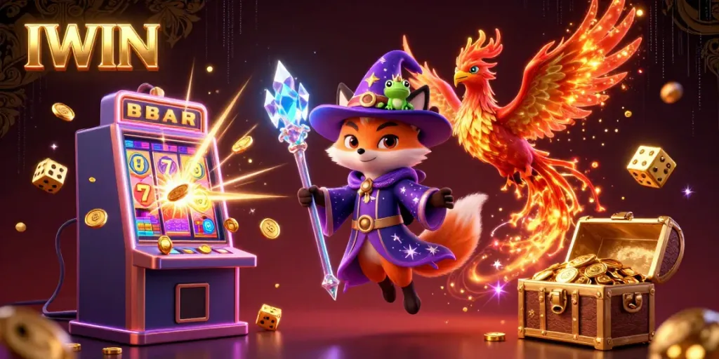 Experience thrilling wins with IWIN, featuring vibrant characters and dynamic casino games.