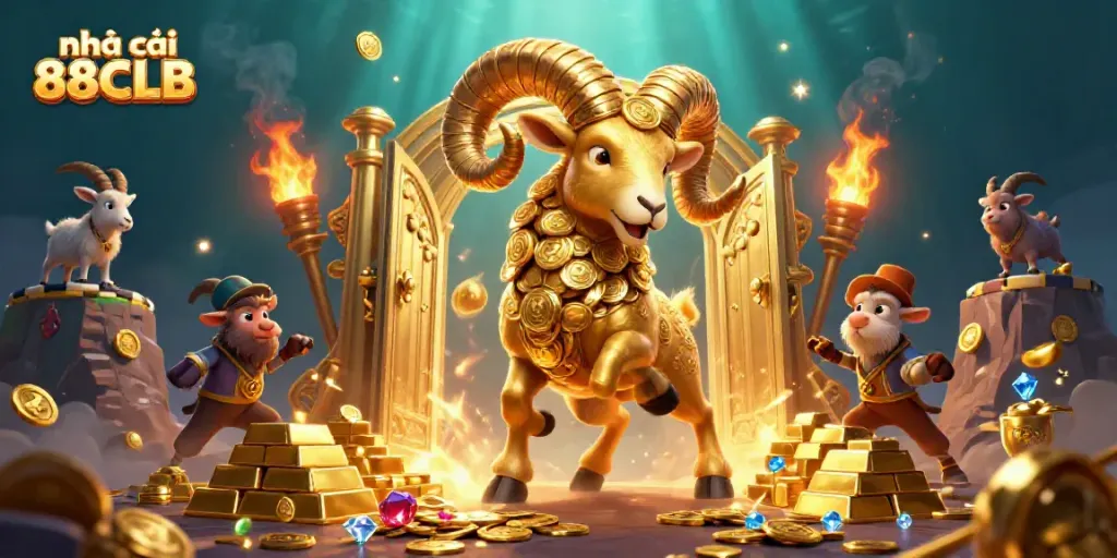 Engage with the immersive world of nhà cái 88CLB, showcasing a dynamic scene of golden wealth and excitement.