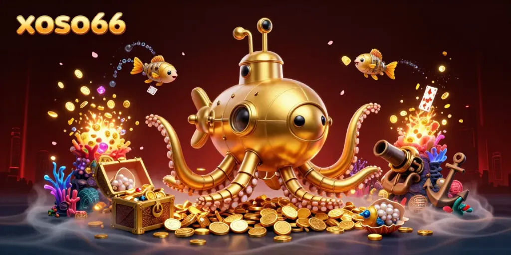 Engage with exciting xoso66 gaming adventures, highlighted by vibrant underwater treasure elements.