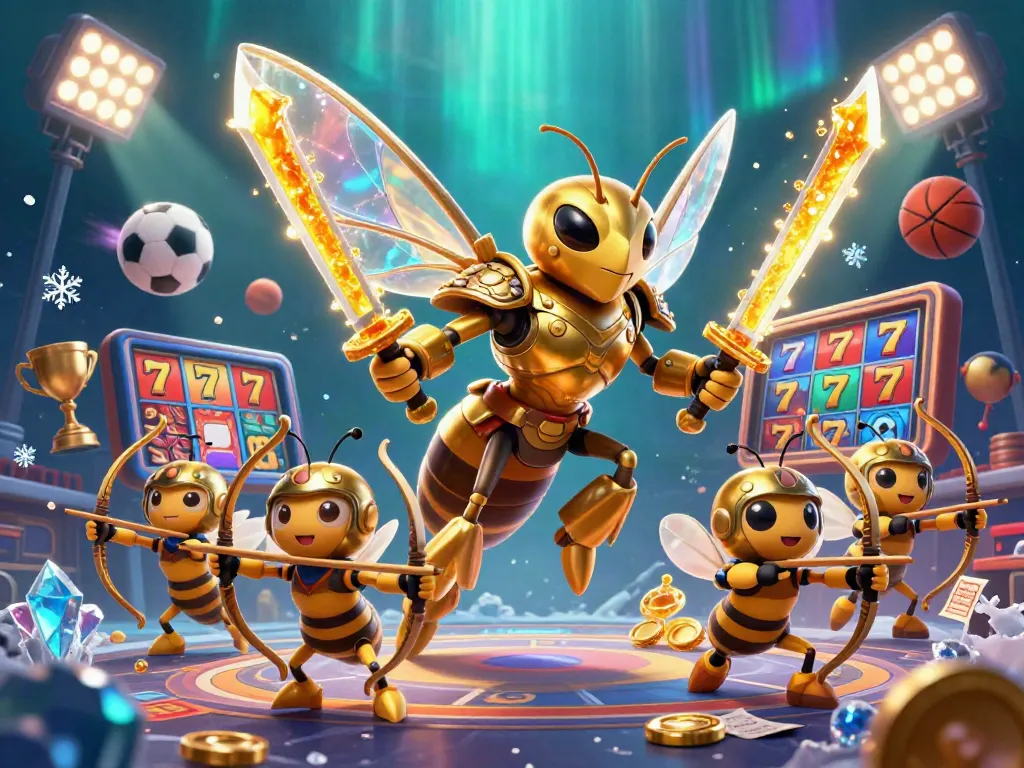 Engage in thrilling gameplay with Polostoto as the golden hornet warrior leads the way through dynamic slot adventures.