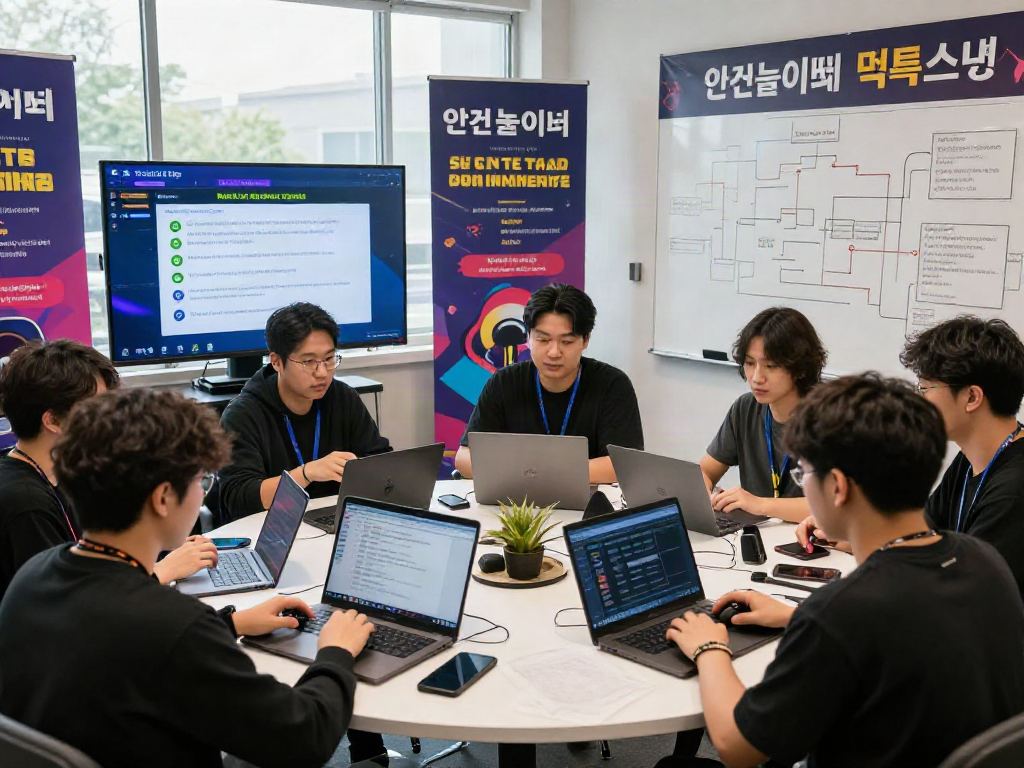Group discussing 먹튀스팟 and 안전놀이터 safety tips in vibrant community setting.