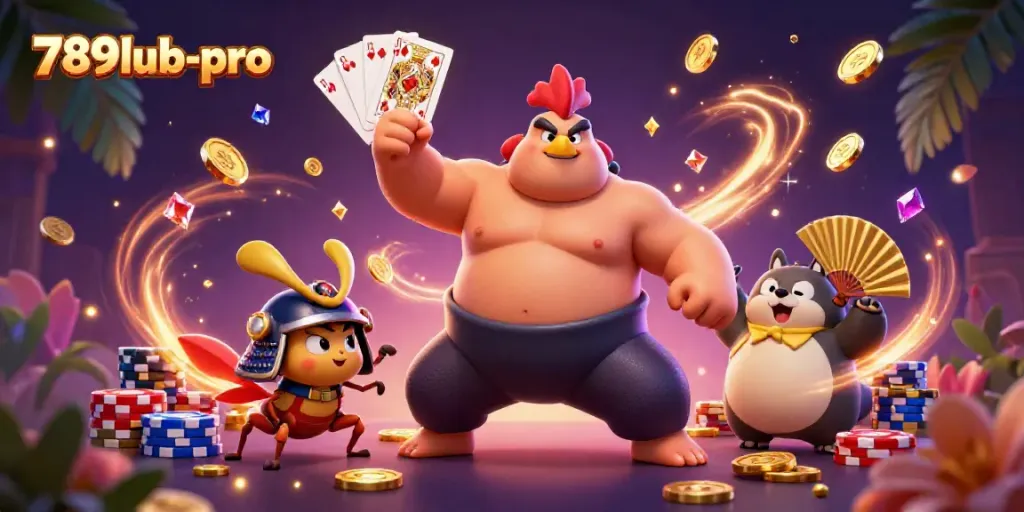 Experience the thrill of "789lub-pro" with dynamic casino visuals and engaging characters.